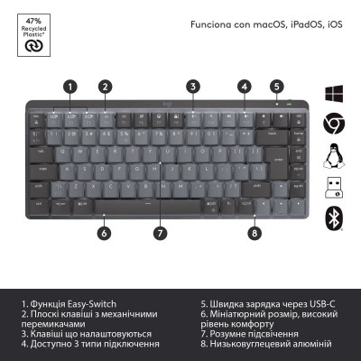 Logitech MX Mechanical Mini Minimalist Wireless Illuminated (920-010780) Logitech MX Mechanical Mini Minimalist Wireless Illuminated (920-010780)